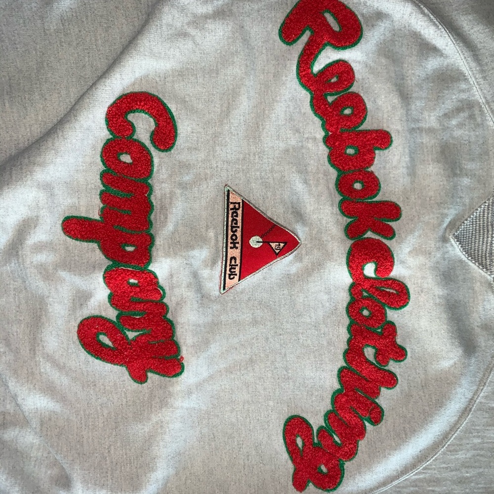 Reebok Vintage Chenille Letters Sweatshirt Sz S - Picture 6 of 8
